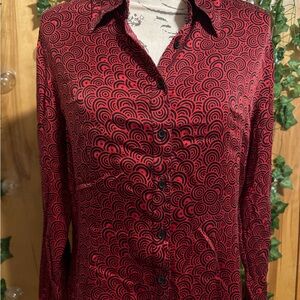 100% silk button up blouse